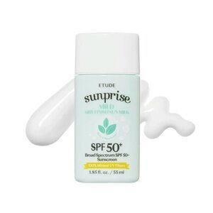 ETUDE Sunprise Mild Airy Finish Milk  SPF 50+ Sunscreen 55ml, 100% Mineral Based
